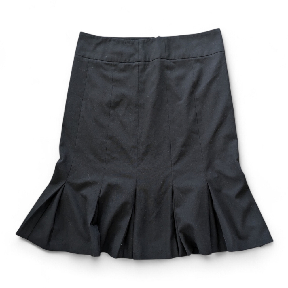 Womens Black Pencil Skirt Polyester‎ Blend With Pleats